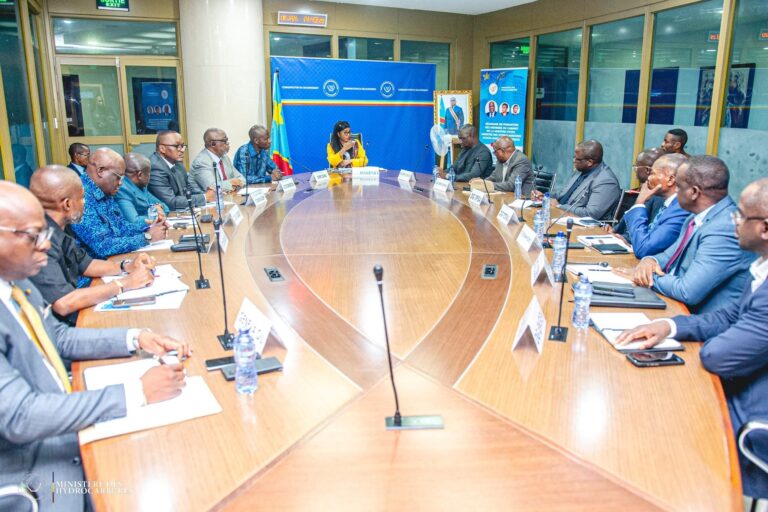 La ministre d’État, ministre des Hydrocarbures, Acacia Mbandubola Mbongo échange avec les pétroliers